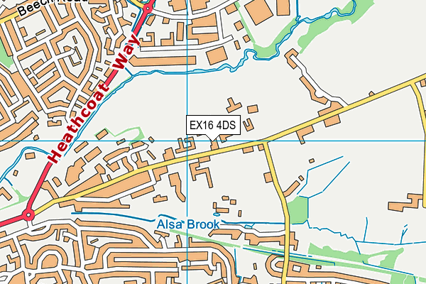 EX16 4DS map - OS VectorMap District (Ordnance Survey) EX16 4DS map - OS VectorMap District (Ordnance Survey)