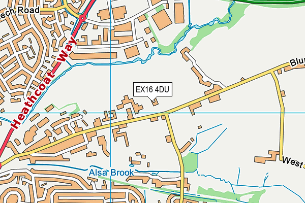 EX16 4DU map - OS VectorMap District (Ordnance Survey) EX16 4DU map - OS VectorMap District (Ordnance Survey)