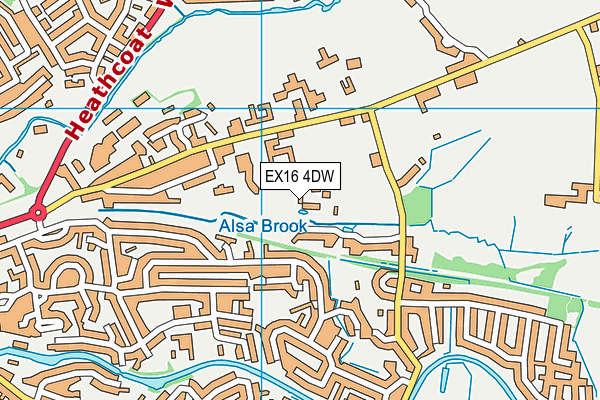 EX16 4DW map - OS VectorMap District (Ordnance Survey) EX16 4DW map - OS VectorMap District (Ordnance Survey)