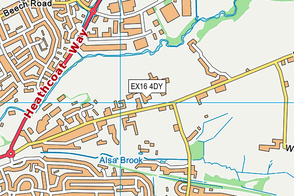 EX16 4DY map - OS VectorMap District (Ordnance Survey) EX16 4DY map - OS VectorMap District (Ordnance Survey)