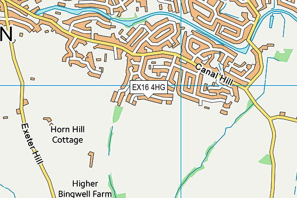 EX16 4HG map - OS VectorMap District (Ordnance Survey) EX16 4HG map - OS VectorMap District (Ordnance Survey)