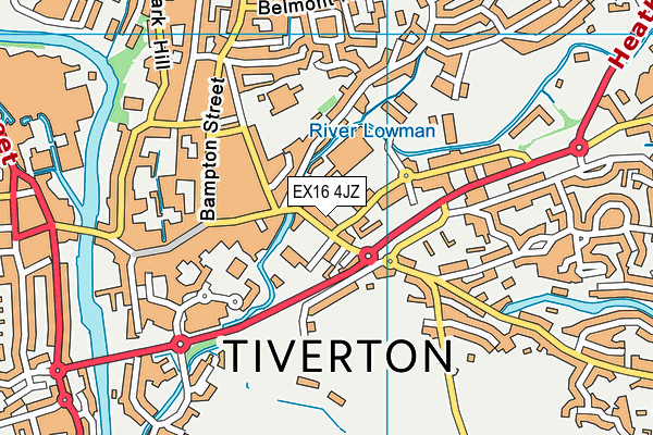 EX16 4JZ map - OS VectorMap District (Ordnance Survey) EX16 4JZ map - OS VectorMap District (Ordnance Survey)