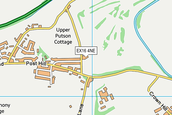 EX16 4NE map - OS VectorMap District (Ordnance Survey) EX16 4NE map - OS VectorMap District (Ordnance Survey)