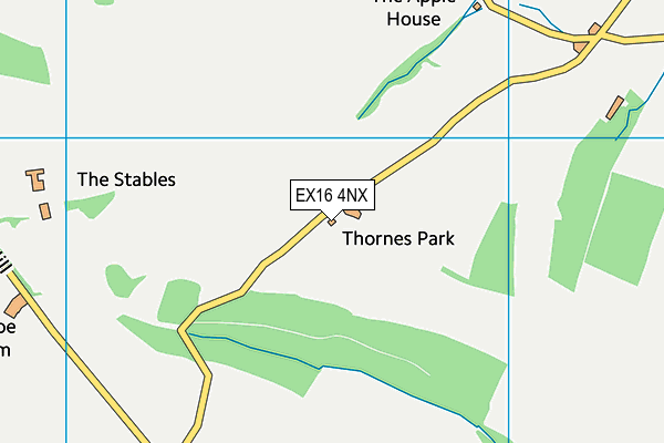EX16 4NX map - OS VectorMap District (Ordnance Survey) EX16 4NX map - OS VectorMap District (Ordnance Survey)