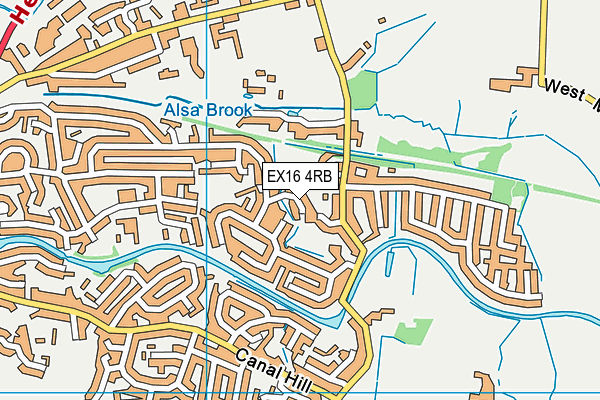 EX16 4RB map - OS VectorMap District (Ordnance Survey) EX16 4RB map - OS VectorMap District (Ordnance Survey)