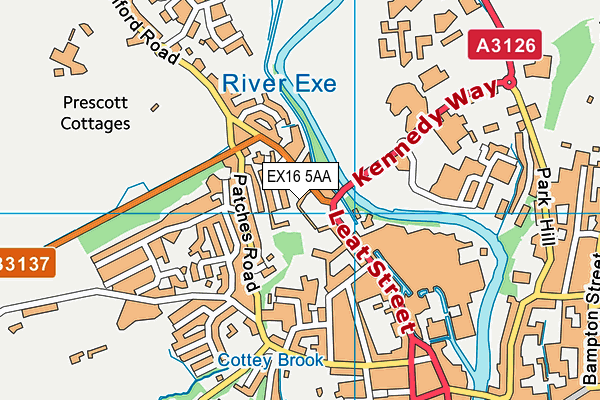 EX16 5AA map - OS VectorMap District (Ordnance Survey) EX16 5AA map - OS VectorMap District (Ordnance Survey)