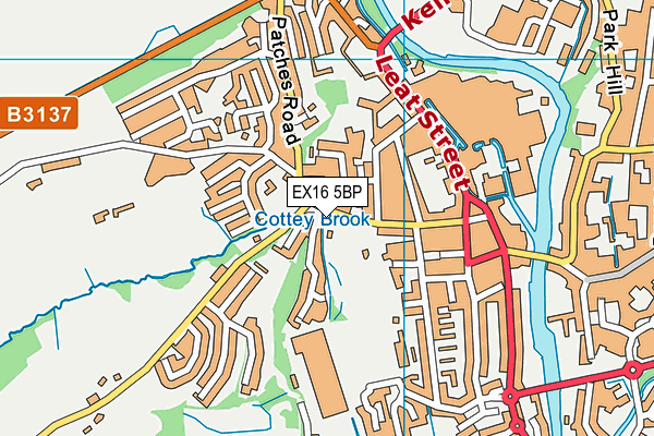 EX16 5BP map - OS VectorMap District (Ordnance Survey) EX16 5BP map - OS VectorMap District (Ordnance Survey)