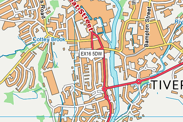 EX16 5DW map - OS VectorMap District (Ordnance Survey) EX16 5DW map - OS VectorMap District (Ordnance Survey)