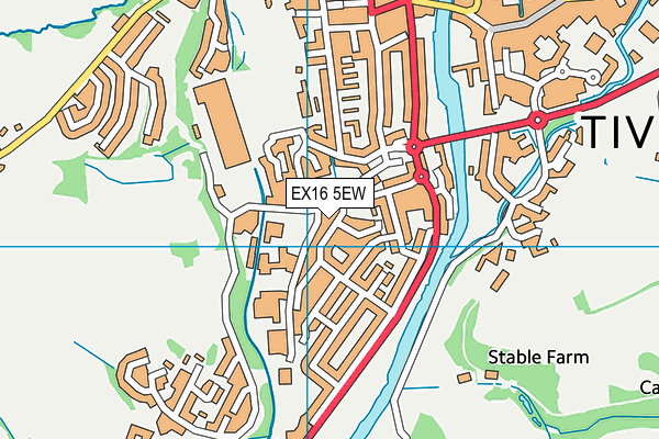 EX16 5EW map - OS VectorMap District (Ordnance Survey)