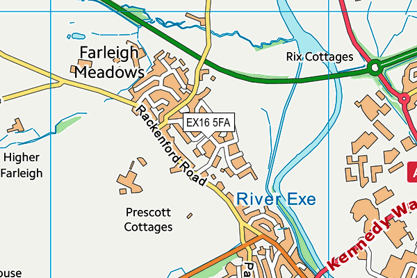 EX16 5FA map - OS VectorMap District (Ordnance Survey) EX16 5FA map - OS VectorMap District (Ordnance Survey)