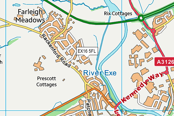 EX16 5FL map - OS VectorMap District (Ordnance Survey) EX16 5FL map - OS VectorMap District (Ordnance Survey)