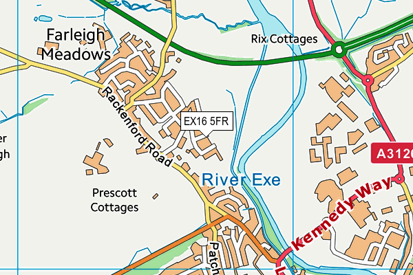 EX16 5FR map - OS VectorMap District (Ordnance Survey) EX16 5FR map - OS VectorMap District (Ordnance Survey)