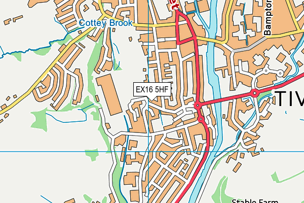 EX16 5HF map - OS VectorMap District (Ordnance Survey) EX16 5HF map - OS VectorMap District (Ordnance Survey)