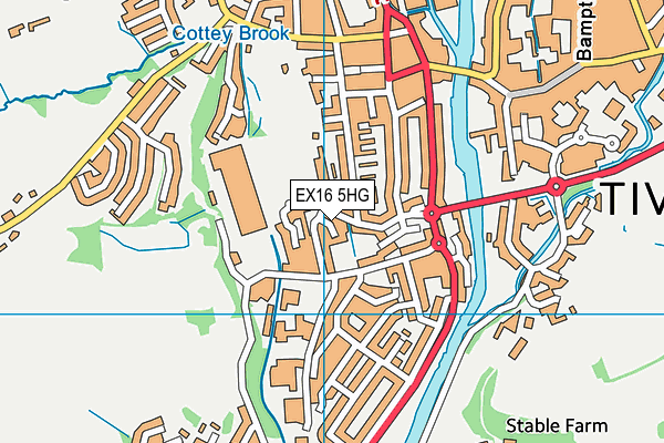 EX16 5HG map - OS VectorMap District (Ordnance Survey) EX16 5HG map - OS VectorMap District (Ordnance Survey)