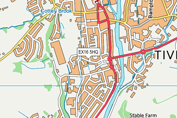 EX16 5HQ map - OS VectorMap District (Ordnance Survey) EX16 5HQ map - OS VectorMap District (Ordnance Survey)