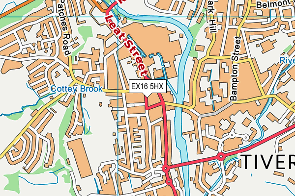 EX16 5HX map - OS VectorMap District (Ordnance Survey) EX16 5HX map - OS VectorMap District (Ordnance Survey)