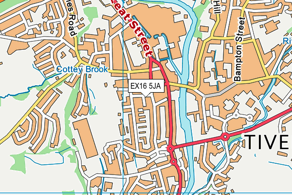 EX16 5JA map - OS VectorMap District (Ordnance Survey) EX16 5JA map - OS VectorMap District (Ordnance Survey)