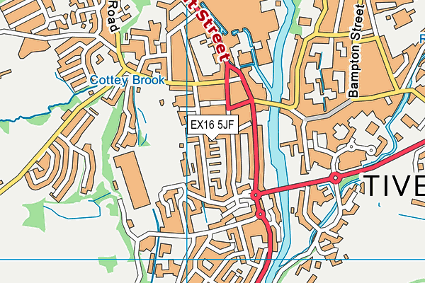 EX16 5JF map - OS VectorMap District (Ordnance Survey) EX16 5JF map - OS VectorMap District (Ordnance Survey)