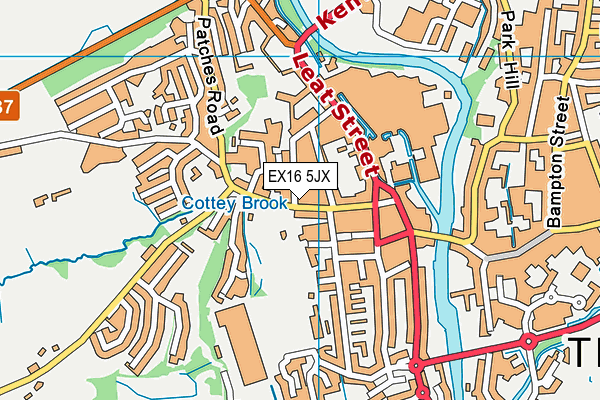 EX16 5JX map - OS VectorMap District (Ordnance Survey) EX16 5JX map - OS VectorMap District (Ordnance Survey)