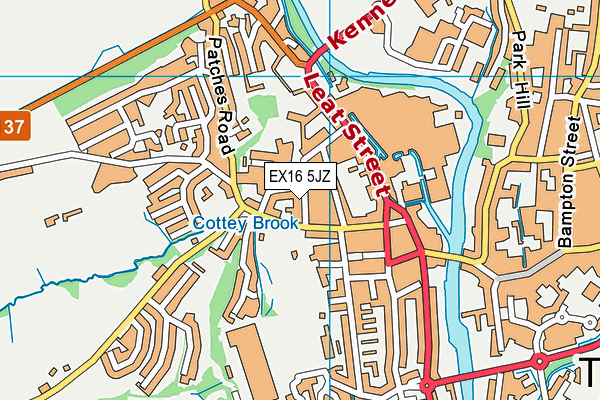 EX16 5JZ map - OS VectorMap District (Ordnance Survey) EX16 5JZ map - OS VectorMap District (Ordnance Survey)
