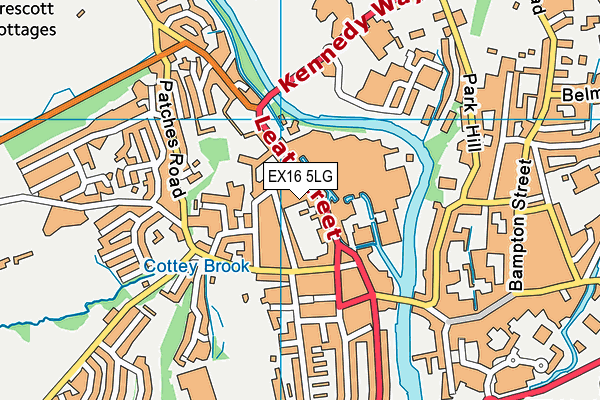 EX16 5LG map - OS VectorMap District (Ordnance Survey) EX16 5LG map - OS VectorMap District (Ordnance Survey)