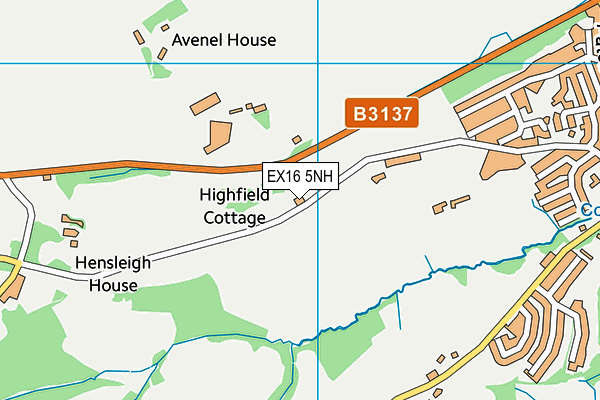 EX16 5NH map - OS VectorMap District (Ordnance Survey)