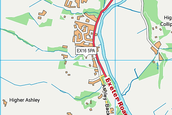 EX16 5PA map - OS VectorMap District (Ordnance Survey) EX16 5PA map - OS VectorMap District (Ordnance Survey)