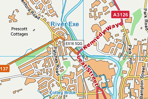 EX16 5QG map - OS VectorMap District (Ordnance Survey) EX16 5QG map - OS VectorMap District (Ordnance Survey)