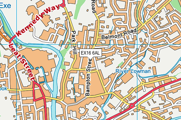 EX16 6AL map - OS VectorMap District (Ordnance Survey) EX16 6AL map - OS VectorMap District (Ordnance Survey)