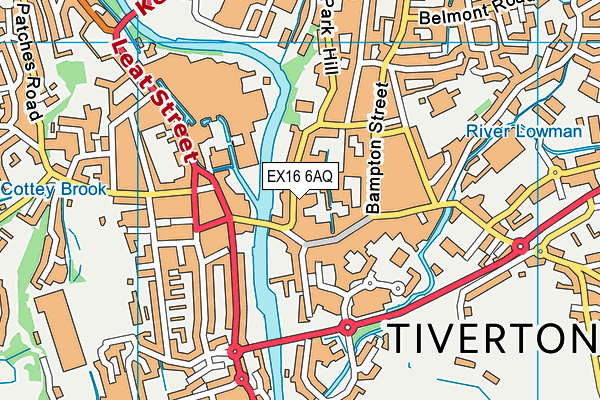 EX16 6AQ map - OS VectorMap District (Ordnance Survey) EX16 6AQ map - OS VectorMap District (Ordnance Survey)