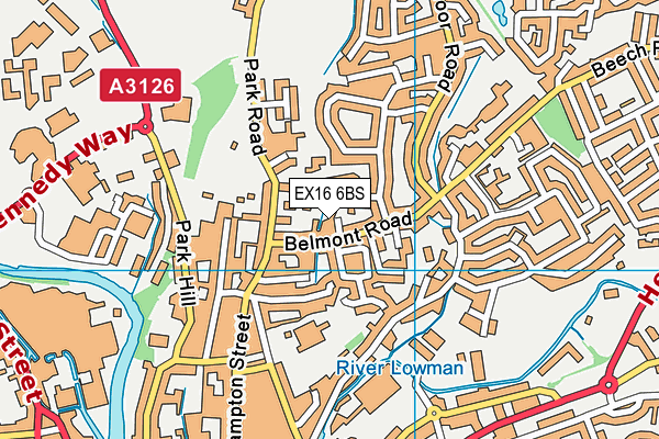 EX16 6BS map - OS VectorMap District (Ordnance Survey) EX16 6BS map - OS VectorMap District (Ordnance Survey)