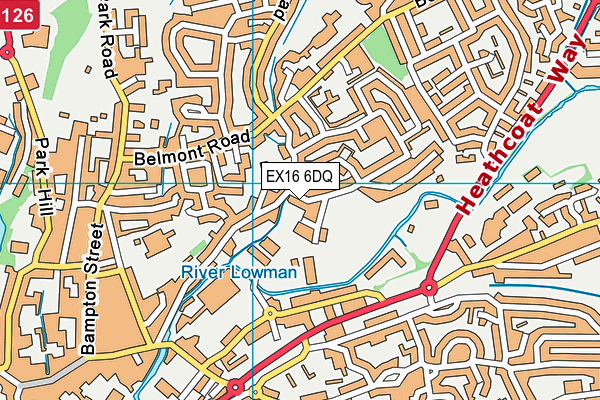 EX16 6DQ map - OS VectorMap District (Ordnance Survey)