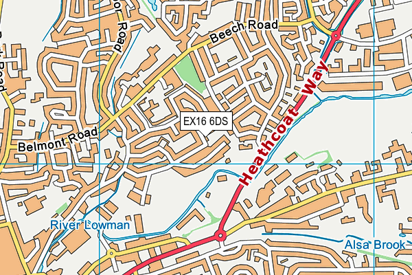 EX16 6DS map - OS VectorMap District (Ordnance Survey) EX16 6DS map - OS VectorMap District (Ordnance Survey)