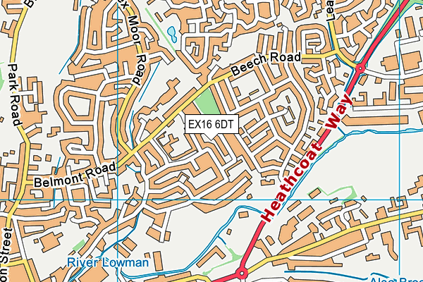 EX16 6DT map - OS VectorMap District (Ordnance Survey) EX16 6DT map - OS VectorMap District (Ordnance Survey)