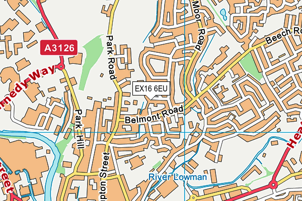 EX16 6EU map - OS VectorMap District (Ordnance Survey) EX16 6EU map - OS VectorMap District (Ordnance Survey)