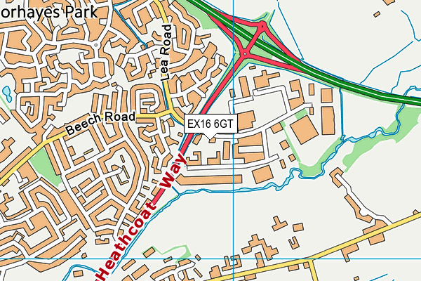 EX16 6GT map - OS VectorMap District (Ordnance Survey) EX16 6GT map - OS VectorMap District (Ordnance Survey)