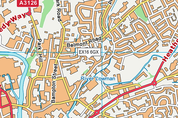 EX16 6GX map - OS VectorMap District (Ordnance Survey) EX16 6GX map - OS VectorMap District (Ordnance Survey)