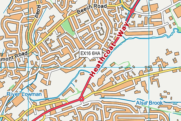 EX16 6HA map - OS VectorMap District (Ordnance Survey) EX16 6HA map - OS VectorMap District (Ordnance Survey)