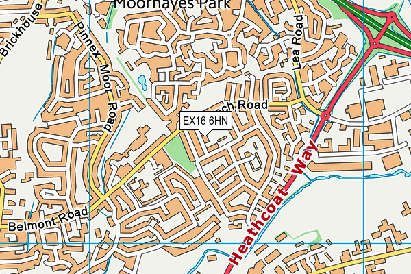 EX16 6HN map - OS VectorMap District (Ordnance Survey) EX16 6HN map - OS VectorMap District (Ordnance Survey)