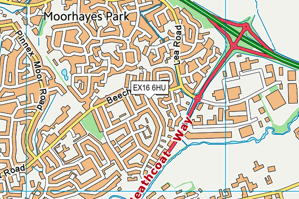 EX16 6HU map - OS VectorMap District (Ordnance Survey) EX16 6HU map - OS VectorMap District (Ordnance Survey)