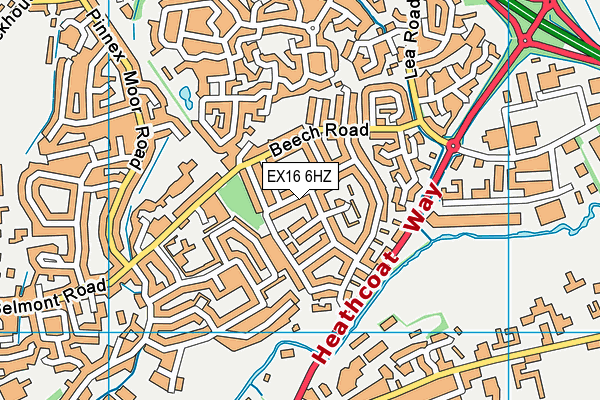 EX16 6HZ map - OS VectorMap District (Ordnance Survey) EX16 6HZ map - OS VectorMap District (Ordnance Survey)