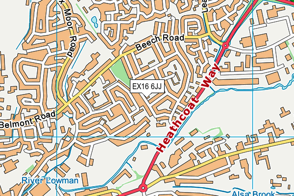 EX16 6JJ map - OS VectorMap District (Ordnance Survey) EX16 6JJ map - OS VectorMap District (Ordnance Survey)