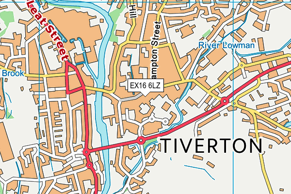 EX16 6LZ map - OS VectorMap District (Ordnance Survey)