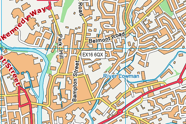 EX16 6QX map - OS VectorMap District (Ordnance Survey) EX16 6QX map - OS VectorMap District (Ordnance Survey)