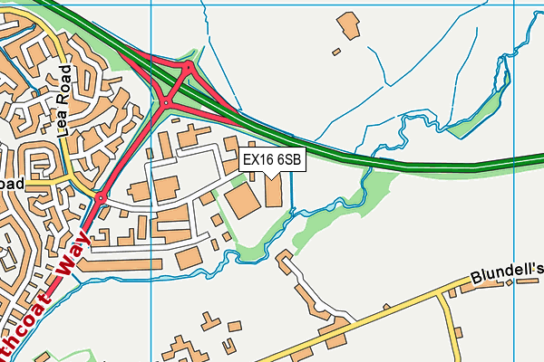EX16 6SB map - OS VectorMap District (Ordnance Survey) EX16 6SB map - OS VectorMap District (Ordnance Survey)