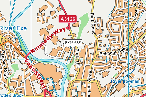 EX16 6SF map - OS VectorMap District (Ordnance Survey) EX16 6SF map - OS VectorMap District (Ordnance Survey)