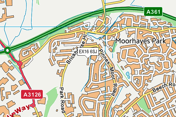EX16 6SJ map - OS VectorMap District (Ordnance Survey) EX16 6SJ map - OS VectorMap District (Ordnance Survey)