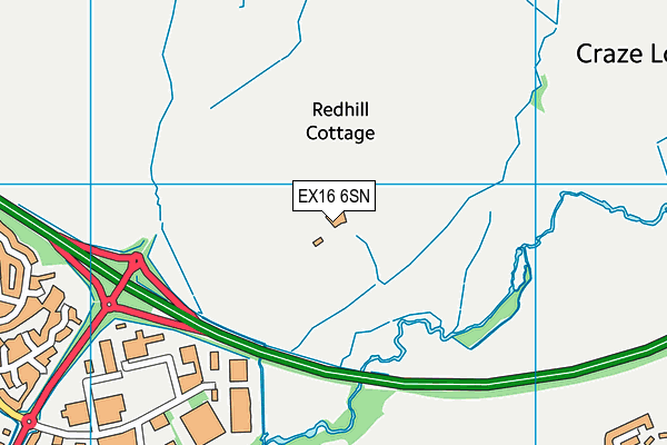 EX16 6SN map - OS VectorMap District (Ordnance Survey) EX16 6SN map - OS VectorMap District (Ordnance Survey)