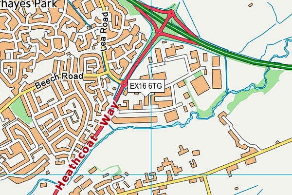 EX16 6TG map - OS VectorMap District (Ordnance Survey) EX16 6TG map - OS VectorMap District (Ordnance Survey)