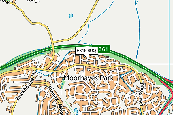 EX16 6UQ map - OS VectorMap District (Ordnance Survey)